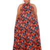 Afri Sunrise Maxi - Bold High Neck Sleeveless Maxi Dress with Vibrant African Print